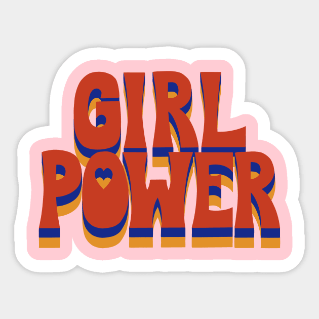 Girl Power, Retro 70s Feminist Sticker by OldSoulShop